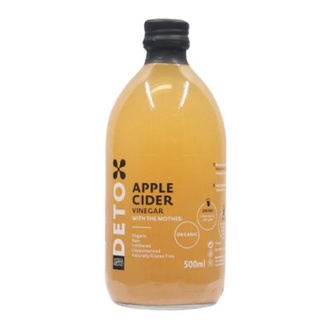 Deto Andrea Milano Apple Cider Vinegar ACV 500 ml.(05-7493) น้ำส้มสายชูหมักจากแอปเปิลไซเดอร์ออร์แกนิค ชนิดมีตะกอน