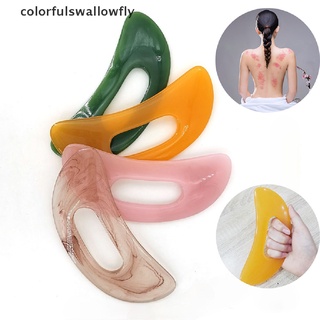 Colorfulswallowfly 1PC Guasha Board Natural Stone Synthetic Resin Scrpy aping Board Massage Tool CSF