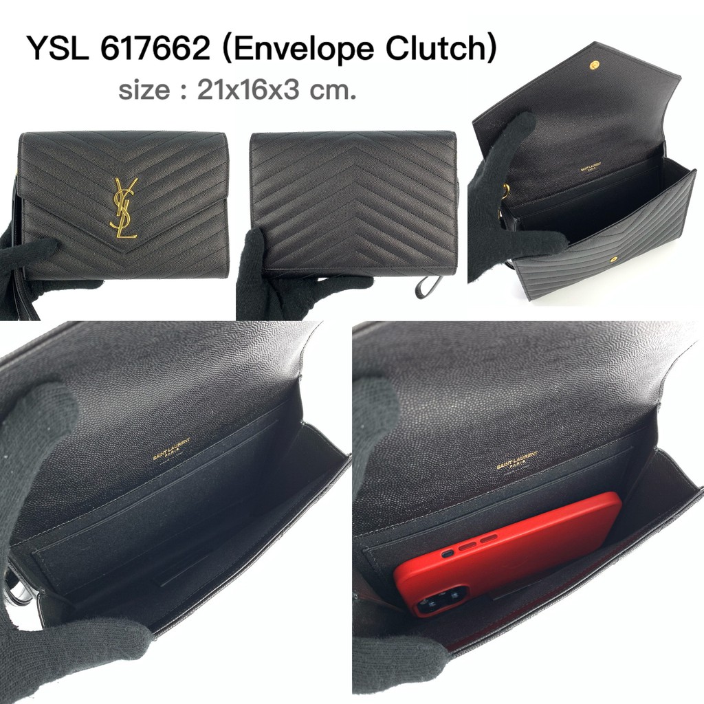 ของแท้-100-ราคาถูก-new-ysl-clutch-envelope