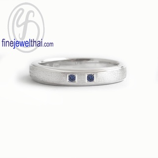 Finejewelthai-แหวนไพลิน-ไพลินแท้-แหวนเงินแท้-พลอยประจำเดือนเกิด-Blue-Sapphire-Silver-Ring-Birthstone-R3064blm