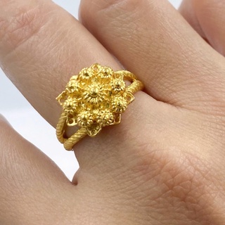 สินค้า แหวนทอง2สลึง ลายดอกไม้สวยงามแบบไทย แหวนทองชุบ แหวนทองปลอม [N316] แหวนทองไมครอน