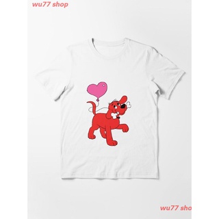 New Clifford The Big Red Dog (4) Essential T-Shirt ผู้หญิง ดพิมพ์ลาย เสื้อยืดผ้าฝ้าย คอกลม cotton ความนิยม discount Unis
