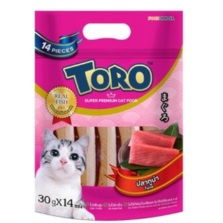 Toro Toro ขนมแมวแพ็คใหญ่สุดคุ้ม มีให้เลือก 2 รสชาติ ขนาด 14  ซอง x 30 กรัม