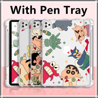 ( With Pen Slot ) ⭐️Crayon Shin-chan⭐️เคส （Gen7/Gen8）iPad10.2  Apple iPad Case For Gen5 gen6 9.7 2018 Mini 5 4 3 2 1 Air 10.5 Airbag pen slot protective shell 2020Pro11 12.9 Air4 10.9inch