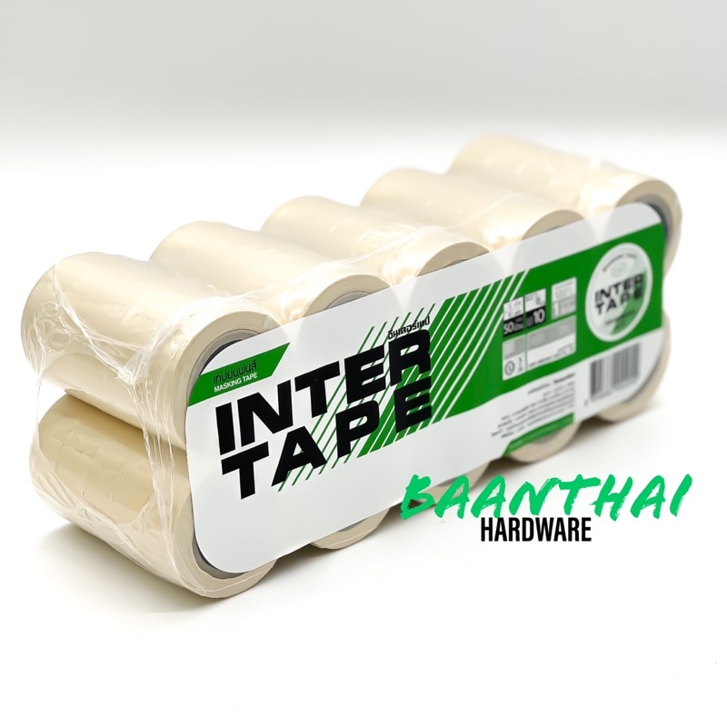 เทปกระดาษกาวย่น-inter-กว้าง-3-4-ยาว-10หลา-ยกลัง-600ม้วน