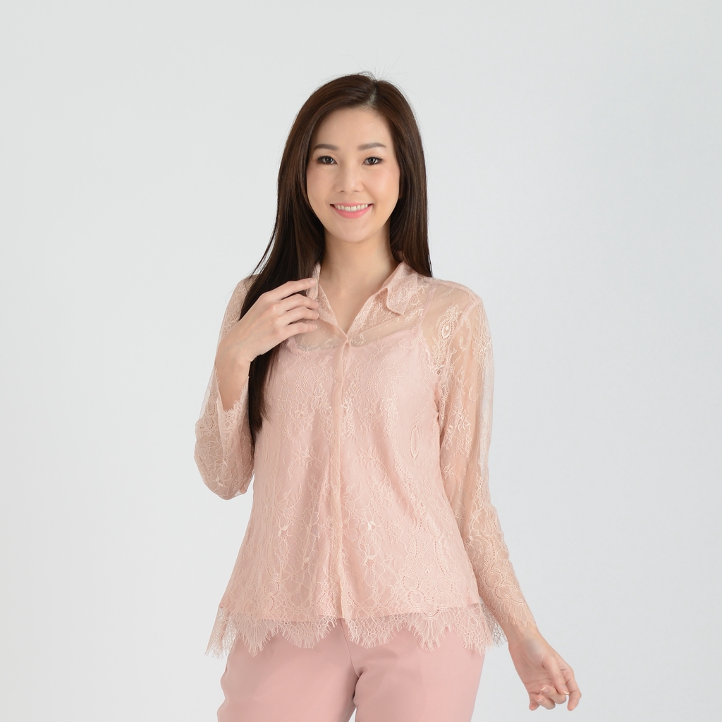 guy-laroche-เสื้อแขนยาว-เสื้อเชิ้ตผู้หญิง-luxury-lace-shirt-l-s-เสื้อเชิ๊ตกีลาโรช-เสื้อเชิ๊ตมีปก-แขนยาว-ผ้าโพลีเอสเตอร์-สีชมพู-gs29lp