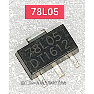 ภาพขนาดย่อของสินค้า(5ตัว) 78L05 , 5V 100ma Votage Regulator SOT-89