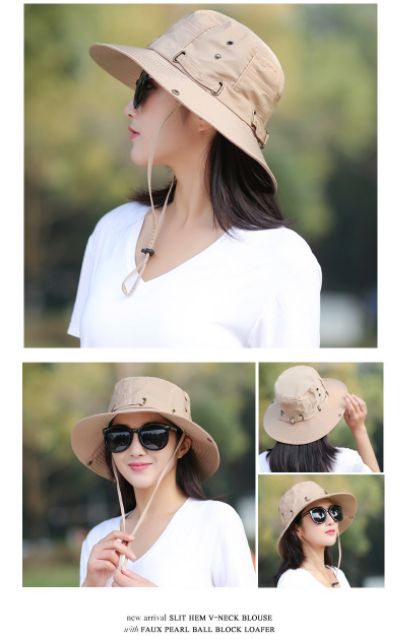 ภาพสินค้าหมวกบังแดดหมวกดวงอาทิตย์กลางแจ้งหมวกหญิงฤดูร้อนเกาหลีหมวกฤดูร้อนพับหมวกชาวประมงปีนเขา จากร้าน lilyshop8909 บน Shopee ภาพที่ 6