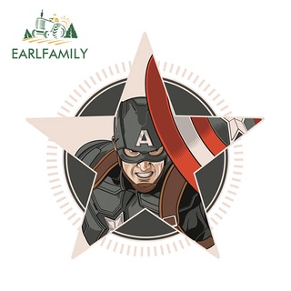 Earlfamily สติกเกอร์ ลายซุปเปอร์ฮีโร่ Marvel Captain America Spiderman Ironman กันน้ํา ขนาด 13 ซม. x 12.4 ซม. สําหรับตกแต่งรถยนต์ แล็ปท็อป