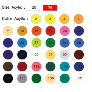 ภาพขนาดย่อของภาพหน้าปกสินค้าเฉดสีชุดที่ 2 สีอะคริลิค ขนาด 20 ml และ 75 ml มีให้เลือก 34 เฉดสี (ลิงค์ที่ 2) สีอคิลิค แบบหลอด แบนด์ซากุระ จากร้าน kwangiftland บน Shopee