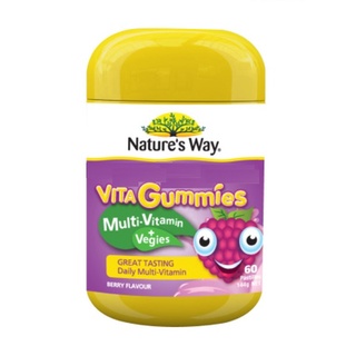 Nature's Way Kids Vita Gummies Multivitamin + Vegies เนเจอร์สเวย์ วิตามินรวม สำหรับเด็ก เบื่ออาหาร 60 เม็ด 17789