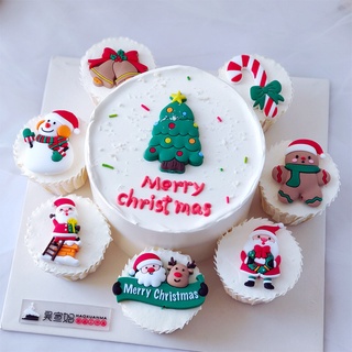 สินค้า ส่งจากไทยป้ายปักเค้ก Merry Christmas คริสต์มาส ไม้ปักเค้ก ไม้ปักตกแต่งเค้ก cake topper ตกแต่งเค้ก คริสมาสต์ แต่งหน้าเค้ก