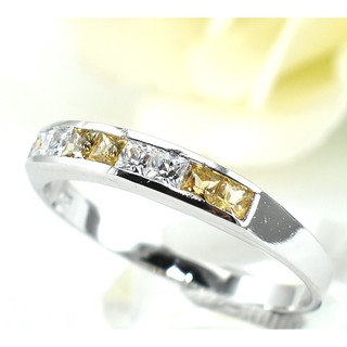 💎S971 แหวนพลอยแท้ แหวนเงินแท้ชุบทองคำขาว พลอยซิทรินแท้ 100%