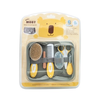 X0018-1 เซ็ตอุปกรณ์ตัดเล็บ หวี และแปรงซิลิโคน Baby Moby 7 ชิ้น กรรไกรตัดเล็บเด็ก (Baby Grooming Set)