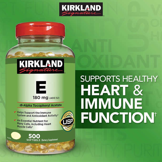 kirkland-signature-vitamin-e-180-mg-500-softgels-จากอเมริกา-exp-11-26