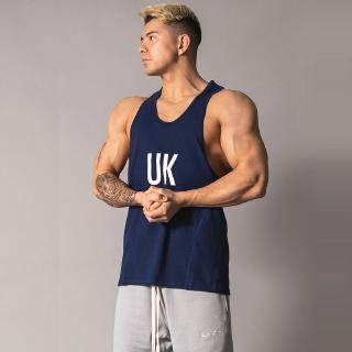 เสื้อกล้ามผู้ชาย Men Sleeveless Singlet Cotton Sports Fitness Tank Top M-3XL