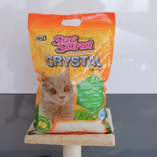 ภาพขนาดย่อของสินค้าทรายแมวคริสตัล See Sand ขนาด 5 ลิตร ลดฝุ่น ลดกลิ่น ของแท้100% by PET8