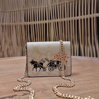 COACH C2258 LUNAR NEW YEAR MINI WALLET IN SIGNATURE CANVAS WITH OX AND CARRIAGE