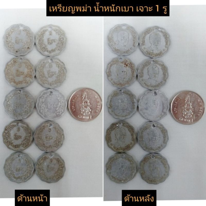 ภาพหน้าปกสินค้าเหรียญพม่าน้ำหนักเบา จำนวน 10 เหรียญ ราคา 42 บาท จากร้าน nuntanachiangmaii บน Shopee