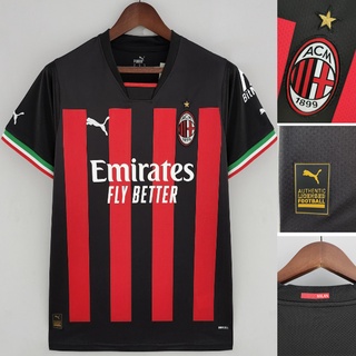 สินค้า เสื้อกีฬาแขนสั้น ลายทีมชาติฟุตบอล Milan 22 23 AC ชุดเหย้า สําหรับผู้ชาย