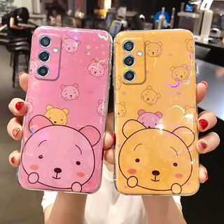 2021 New Style เคสโทรศัพท์ Samsung Galaxy M52 5G A52s A22 A32 A42 A52 A72 A12 A02 A02S M02 M12 5G 4G Casing Cute Cartoon Bear Silicone TPU Soft Colorful Cherry Blossoms Back Cover Phone Case SamsungM52 GalaxyA52s