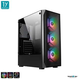 ภาพขนาดย่อของภาพหน้าปกสินค้าเคสคอมพิวเตอร์ Tsunami Coolman 190-4 ARGB Tempered Glass ATX Gaming Case (รับประกันสินค้า 1 ปี) จากร้าน tsunami_thailand บน Shopee ภาพที่ 4