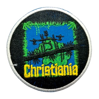 ‎Christiania ตัวรีดติดเสื้อ หมวก กระเป๋า แจ๊คเก็ตยีนส์ Hipster Embroidered Iron on Patch  DIY