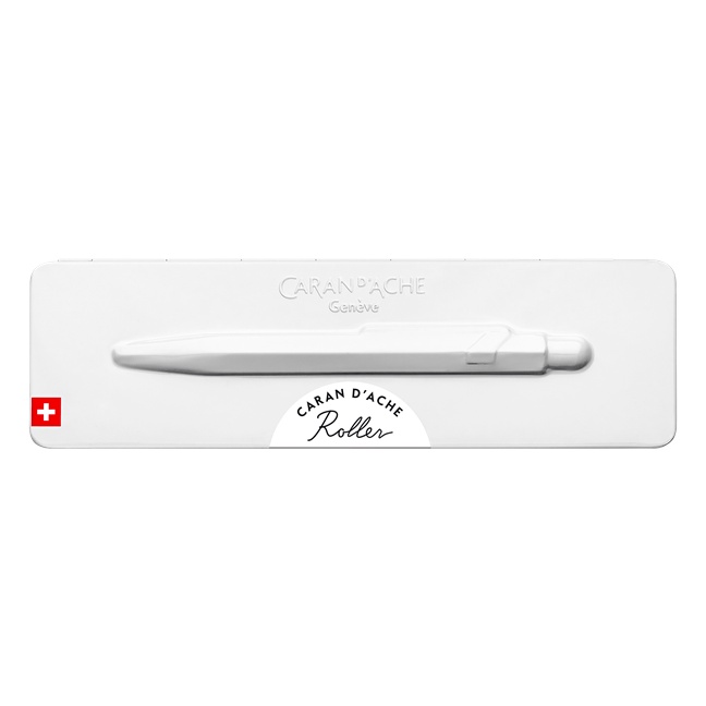 ปากกาโรลเลอร์-caran-dache-846-white-varnish-roller-pen-with-case-846-502