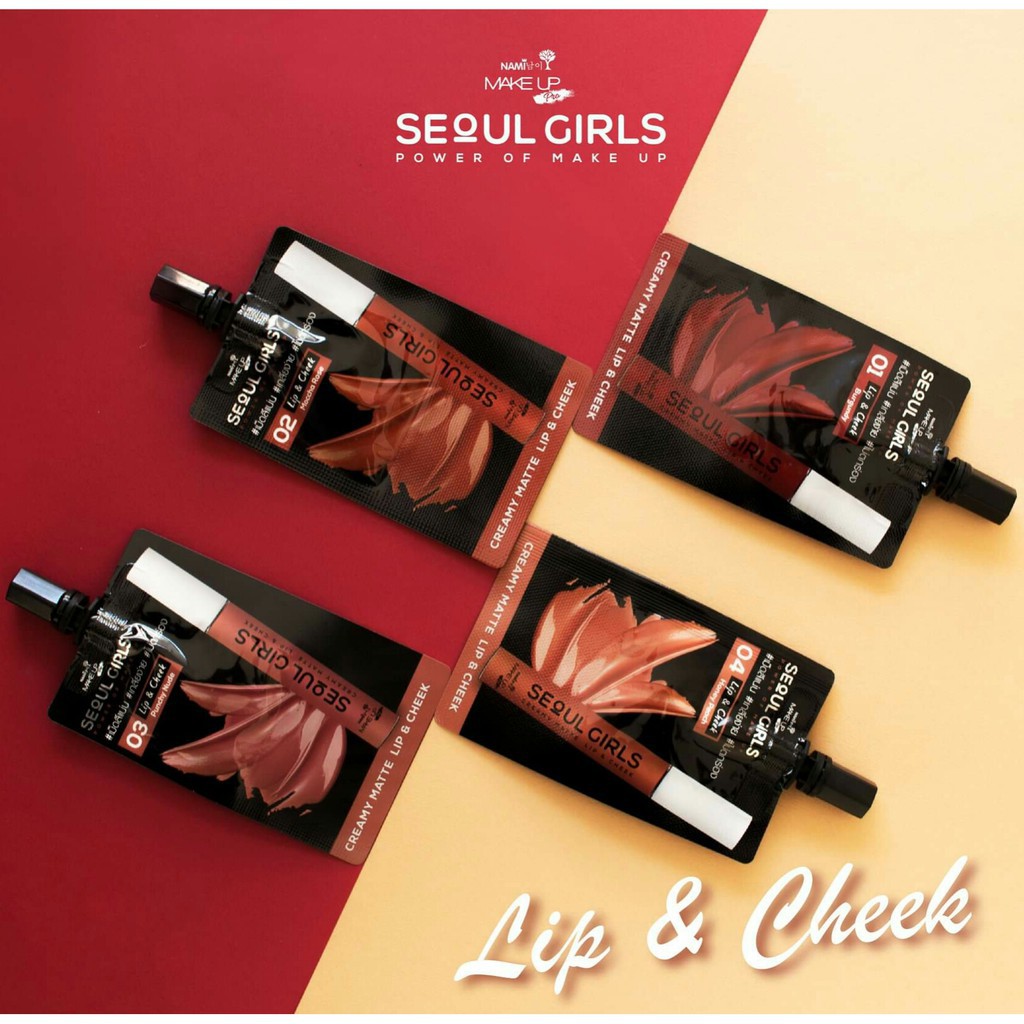 ภาพสินค้าNAMI MAKE UP Seoul Girls Lip & Cheek 3 in 1 มี 3 สีให้เลือก ลิปจุ่มเนื้อแมตต์ เม็ดสีแน่น เกลี่ยง่าย ไม่ตกร่อง จากร้าน gazelle_th บน Shopee ภาพที่ 1