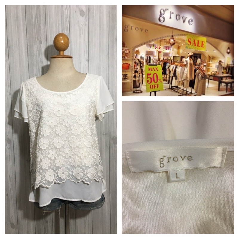 เสื้อแขนสั้น-มือสอง-brand-grove