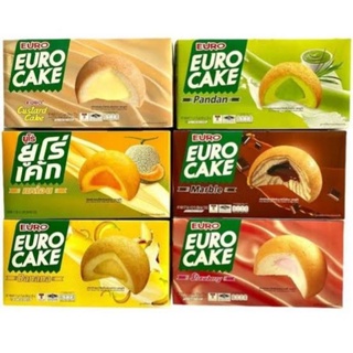 เช็ครีวิวสินค้าEURO CAKE ยูโร่ พัฟเค้ก สอดไส้ครีมรสคัสตาร์ด 17 ก. แพ็ค 12 ชิ้น ชิ้นใหญ่