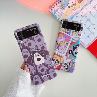 เคสโทรศัพท์แบบแข็ง ฝาพับ กันกระแทก ลายสุนัข Powerpuff Girls สําหรับ Samsung Galaxy Z Flip 4 3 5G Flip3 Flip4