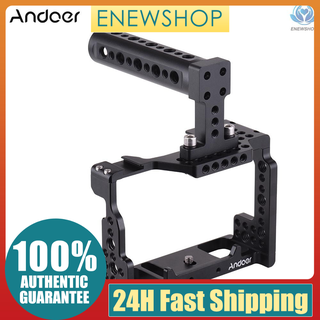 【enew】Andoer Camera Cage + Top Handle Kit Video Film Movie Making Stabilizer Aluminum Alloy with Cold Shoe Mount for  A7II/A7III/A7SII/A7M3/A7RII/A7RIII Camera