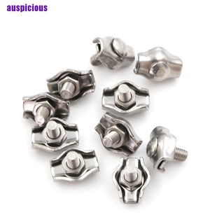 New 10x Stainless Steel wire cable rope simplex wire rope grips clamps caliper 2mm