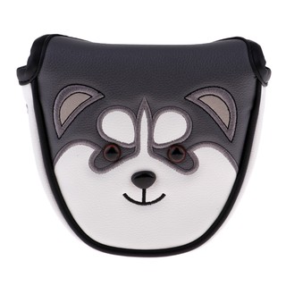 🏃KOKIYA🏃 Golf Mallet Putter Head Cover Dog Pattern Magnetic Protector Bag Semicircle