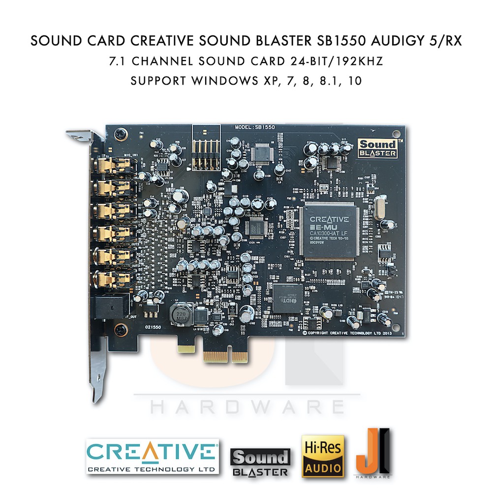 Sound Card Creative Sound Blaster Audigy 5/RX SB1550 7.1 Channel (PCI-E ...