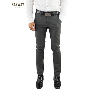 สินค้า Razway กางเกงชิโน่ ผ้ายืด นุ่มใส่สบาย ทรงกระบอกเล็ก เข้ารูป กางเกงสแลคชาย รุ่น RZ625