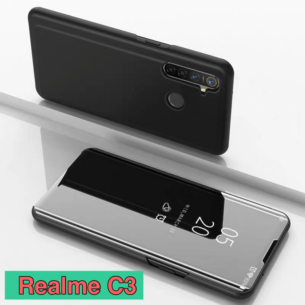 เคสฝาเปิดปิดเงา-case-realme-c3-เคสเรียวมี-เคสกันกระแทก-เคสตั้งได้-เคสเปิดปิดเงา-เคส-realme-c3-smart-case