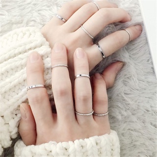 10 แหวนแฟชั่นเกาหลีแบบเรียบ, ชุดแหวนผู้หญิง.