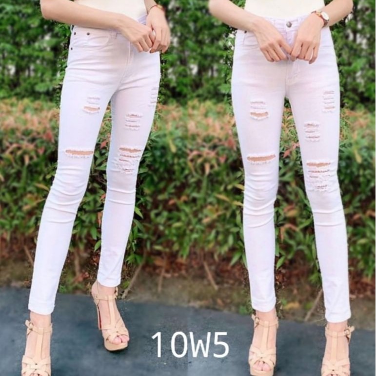 wow-wow-2511-jeans-by-bigboonshop-กางเกงยีนส์ผู้หญิง-กางเกงยีนส์ขาด-เอวสูง-ขายาว-ทรงสกินนี่