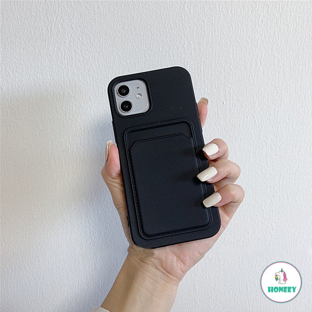 ภาพสินค้าเคสโทรศัพท์มือถือ ซิลิโคนนิ่ม TPU กันน้ํา พร้อมช่องใส่บัตร สําหรับ IPhone 14 13 12 11 Pro Max X Xs XR 8 7 Plus จากร้าน honeey.th บน Shopee ภาพที่ 2