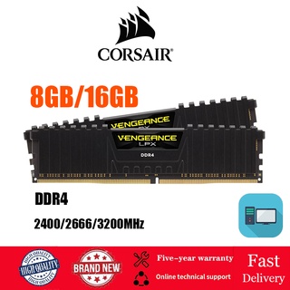 【พร้อมส่ง】Corsair แรมหน่วยความจํา 8GB 16GB DDR4 DIMM 2400 2666 3200MHz 288Pin 1.2V RAM PC4-19200 12800 21300 25600 สําหรับ PC