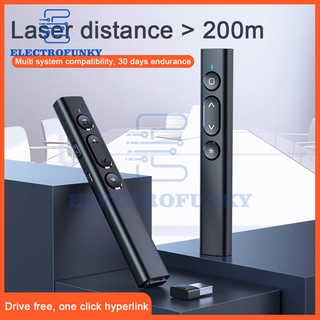 เลเซอร์พอยเตอร์ พรีเซนเตอร์ ปากกาเลเซอร์ รีโมทพ้อยเตอร์ 2.4ghz USB PPT Laser Pointer Presentation Clicker (ชาร์จ)