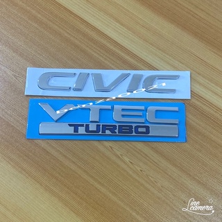 โลโก้ CIVIC+VTECturbo ติดท้าย Honda ชุด 2 ชิ้น