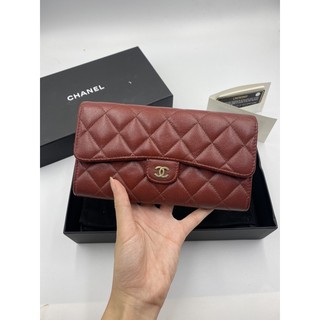 Used in good condition chanel sarah wallet glitter caviar HL25 สีแดงหายากคะ