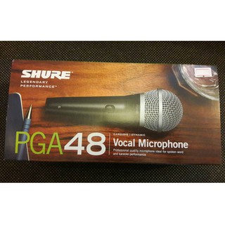 (ส่วนลด/ของแท้🔥) ไมโครโฟน SHURE รุ่น PGA-48 Dynamic Microphone ไมค์ + รับประกันศูนย์ 1 ปี