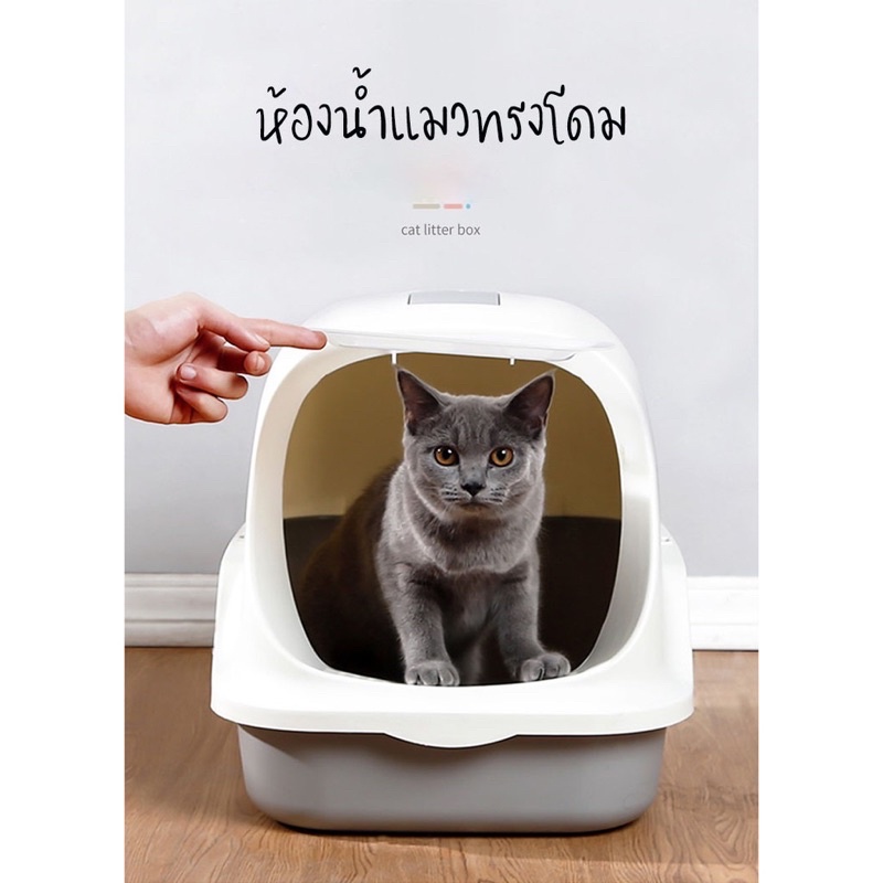 ภาพหน้าปกสินค้าCat little box ห้องน้ำแมวทรงโดม ห้องน้ำแมว กระบะทรายแมว รุ่น ฝาเปิดเต็มใบ จากร้าน littel_pet_shop บน Shopee
