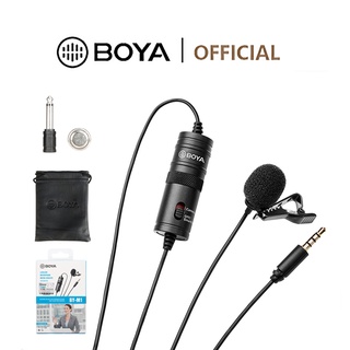 ภาพหน้าปกสินค้าBOYA BY-M1 Lavalier Microphone Omnidirectional Clip-on Lapel Mic (6M) for Smartphone DSLR Vlog Camcorder Audio Recorder Live Streaming ที่เกี่ยวข้อง