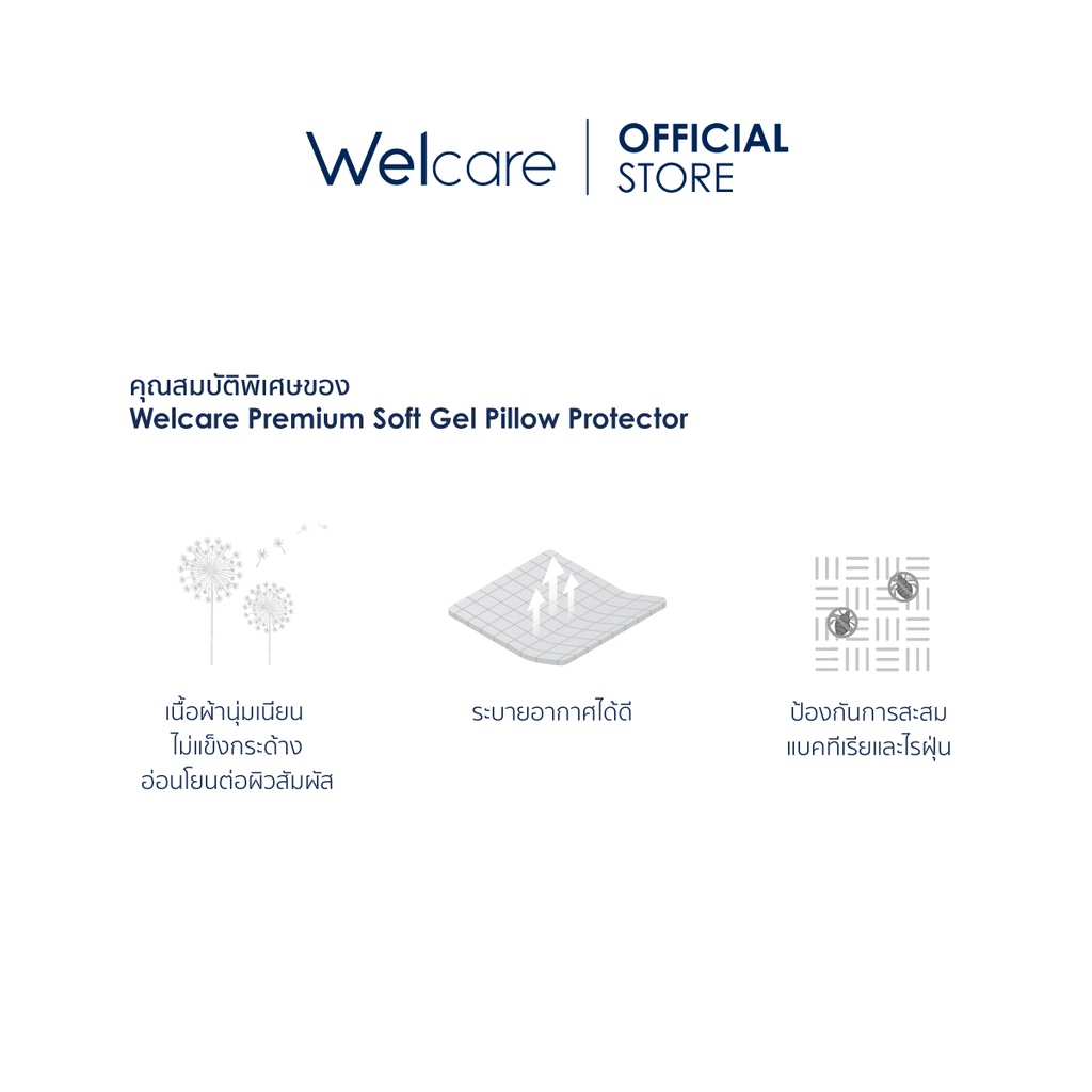 ภาพประกอบคำอธิบาย Welcare ถุงสวมหมอน Premium SoftGel