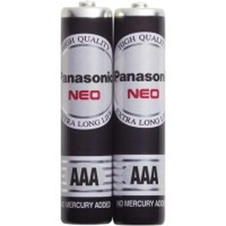 สินค้า ถ่าน Panasonic AAA (ขนาดเล็ก) Neo ดำ 1.5V จำนวน 2 ก้อน